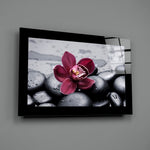 Editorial-photo panel bringing zen calm to a meditation room