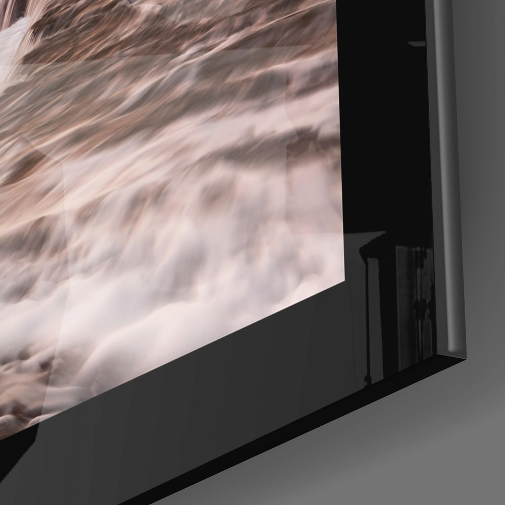 Cloudy Waves Glass Wall Art.