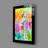Mixed-media panel bringing chromatic flair to a creative studio
