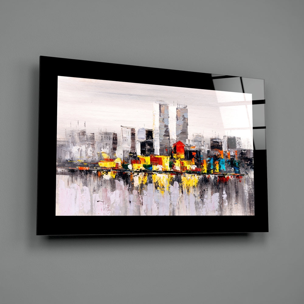 City Silhouette Glass Wall Art.