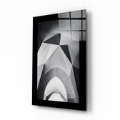 Gate glass wall art displayed above a console in an entryway