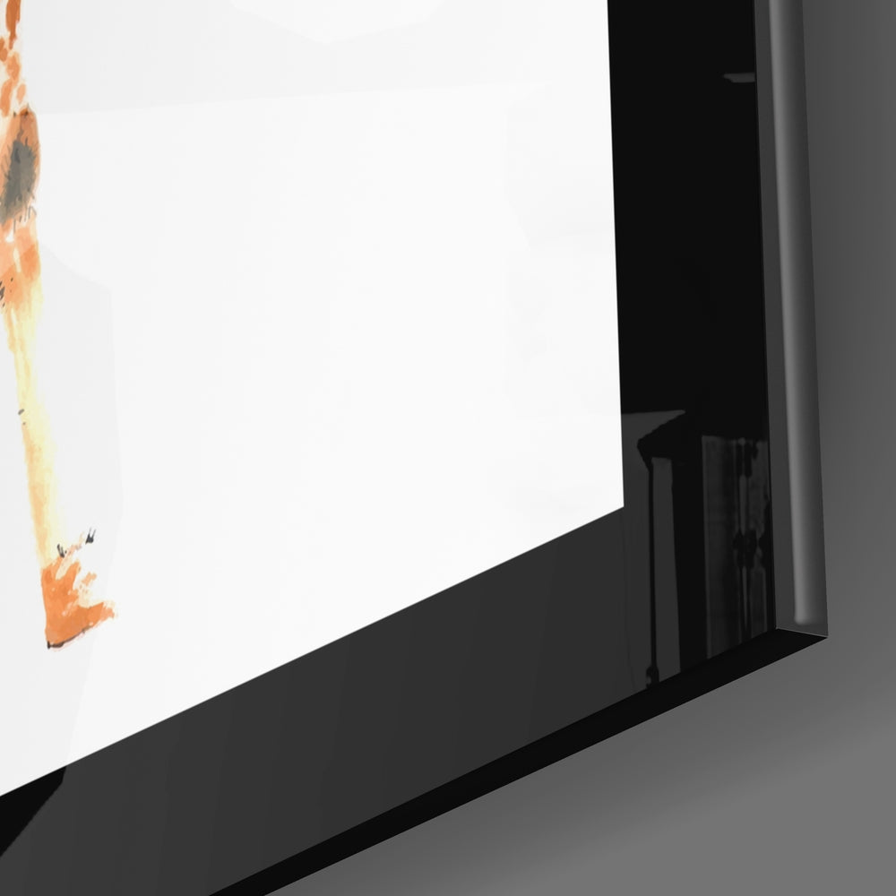 Curious Giraffe Glass Wall Art.