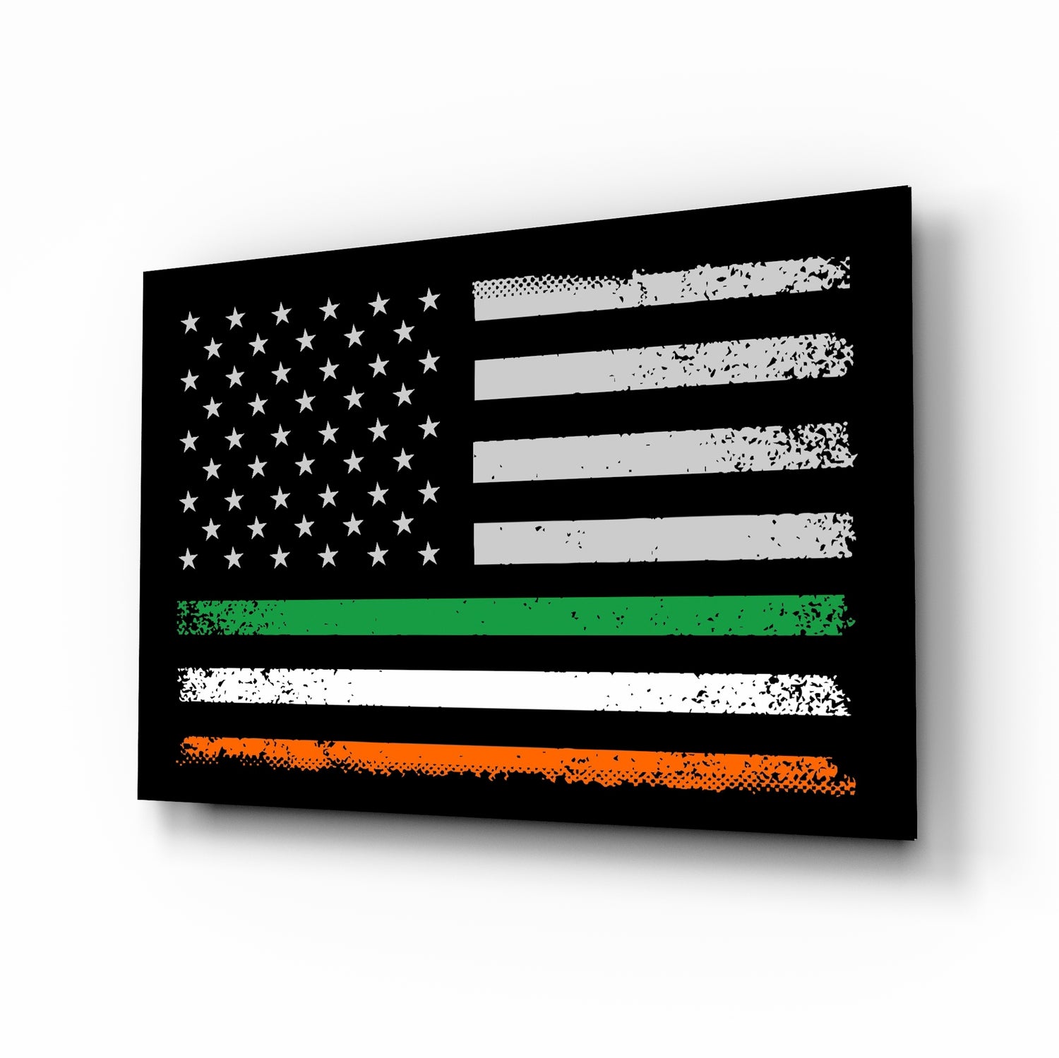 USA-Irland Flag Glass Wall Art || Designer Collection