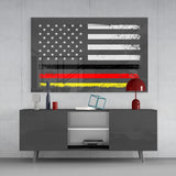 USA- Germany Flag Glass Wall Art || Designer Collection