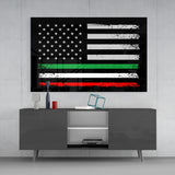 USA-Italia Flag Glass Wall Art || Designer Collection