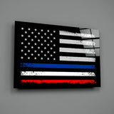 USA-Russia Flag Glass Wall Art || Designer Collection