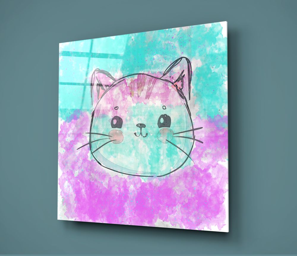 Kitty Glass Wall Art.
