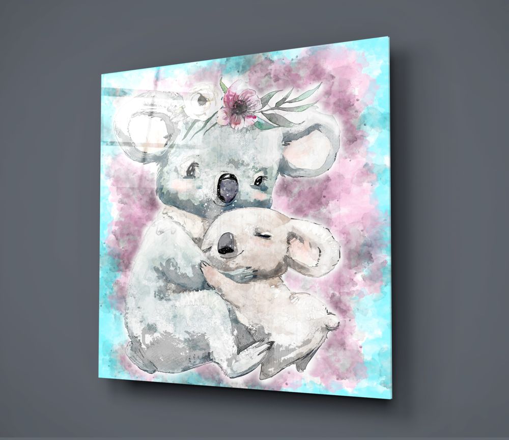 Koala Glass Wall Art.