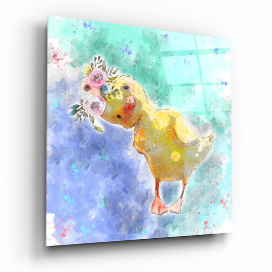 Duckling Glass Wall Art.