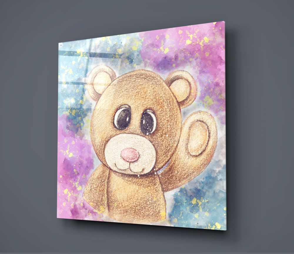 Teddy Bear Glass Wall Art.