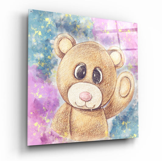 Teddy Bear Glass Wall Art.