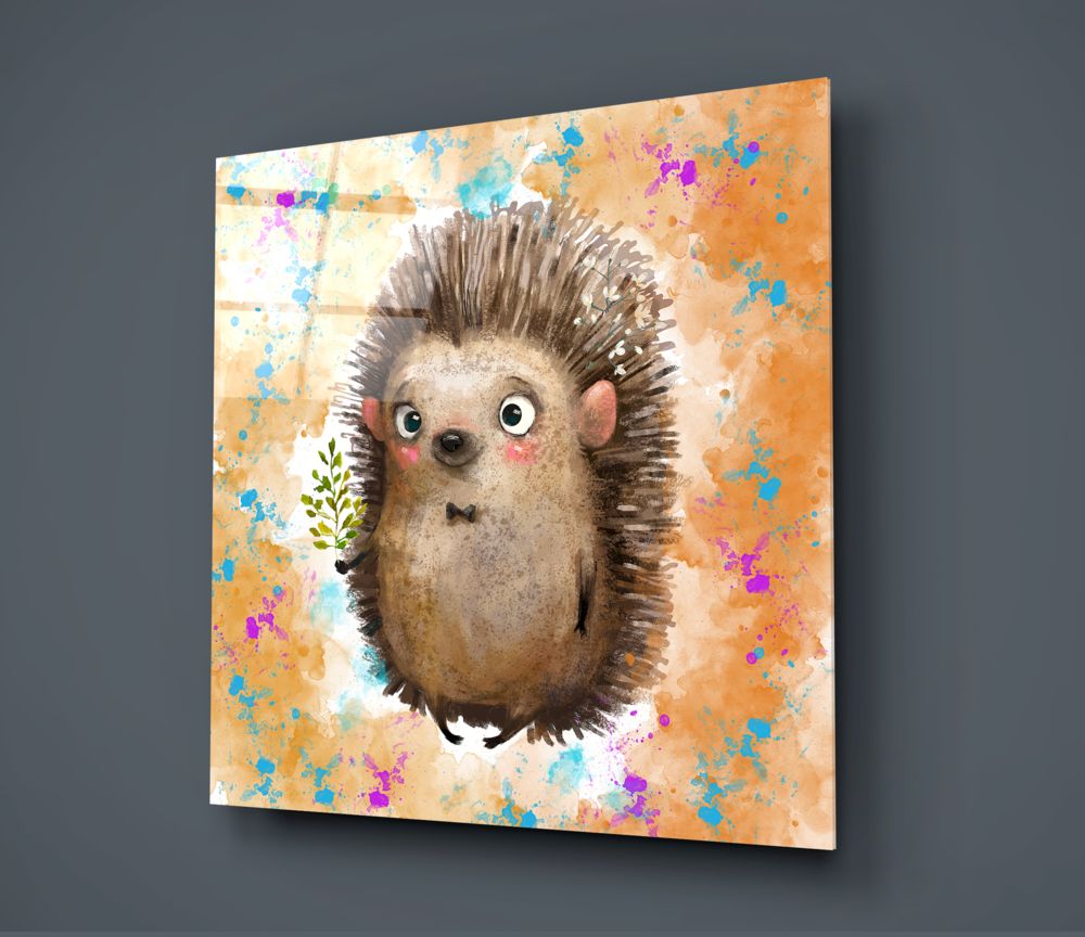 Hedgehog Glass Wall Art.