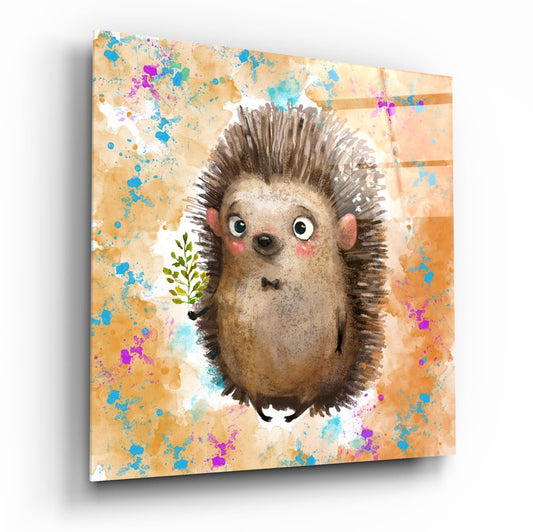 Hedgehog Glass Wall Art.