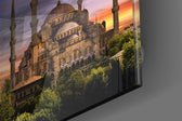Blue Mosque Glass Wall Art.