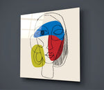 Lineart Face Glass Wall Art.