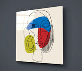 Lineart Face Glass Wall Art.