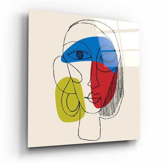 Lineart Face Glass Wall Art.
