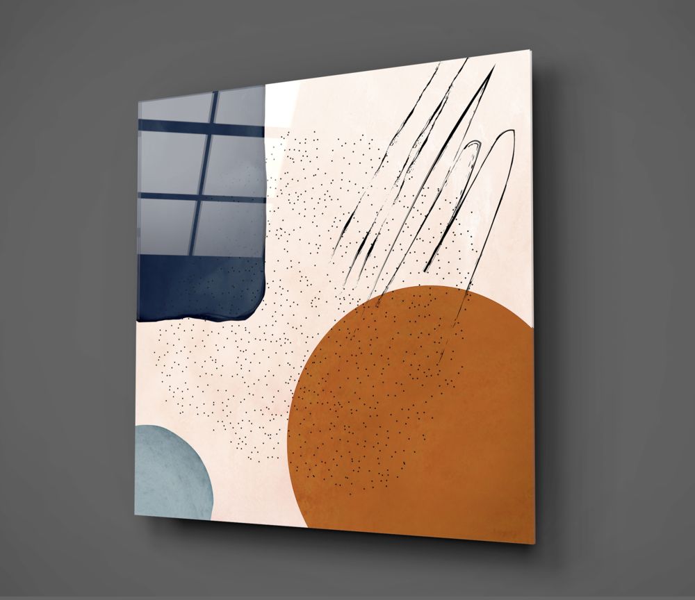 Abstract Shapes Glass Wall Art.