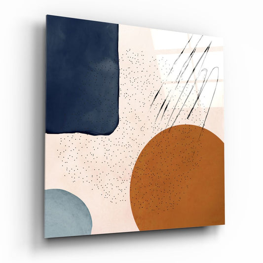 Abstract Shapes Glass Wall Art.