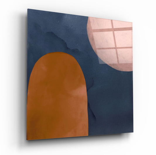 Abstract Shapes Glass Wall Art.