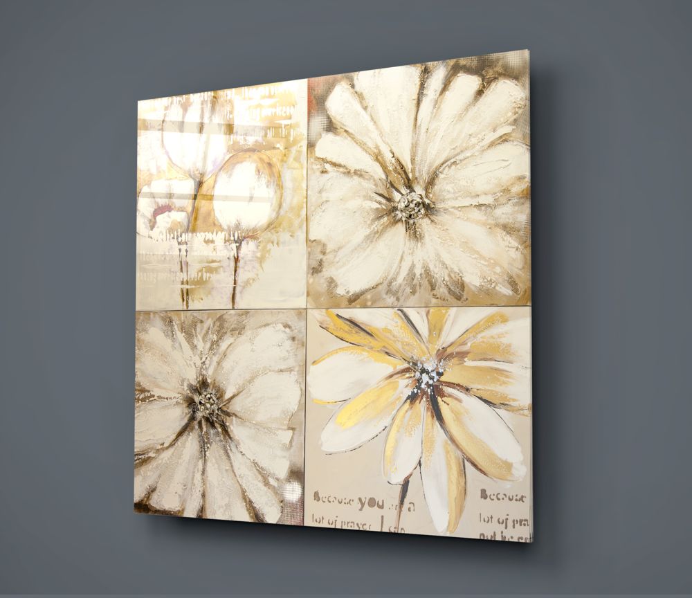 Flowers Glass Wall Art.