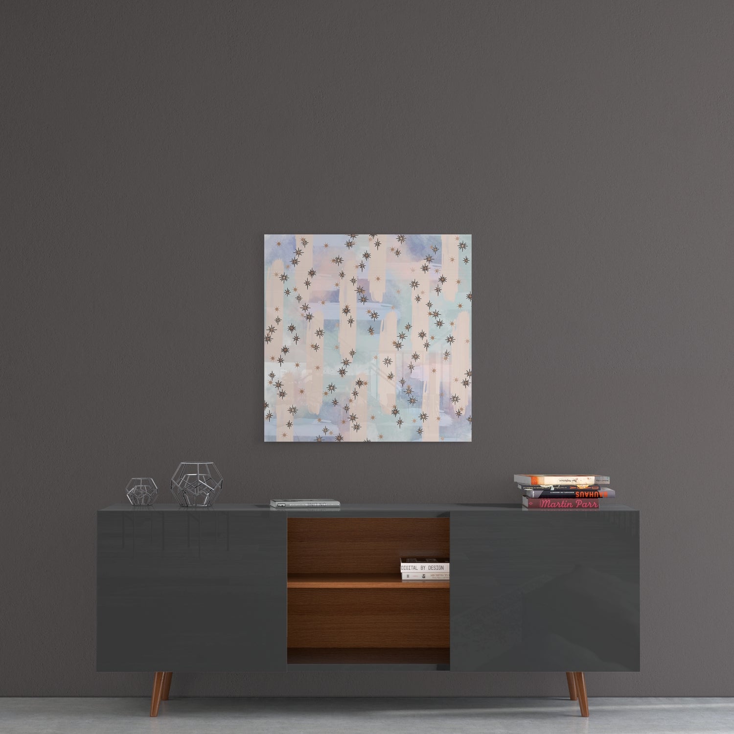 Dreamy Stars Glass Wall Art.