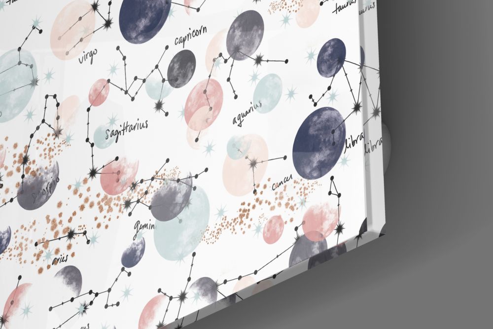 Planets Glass Wall Art.