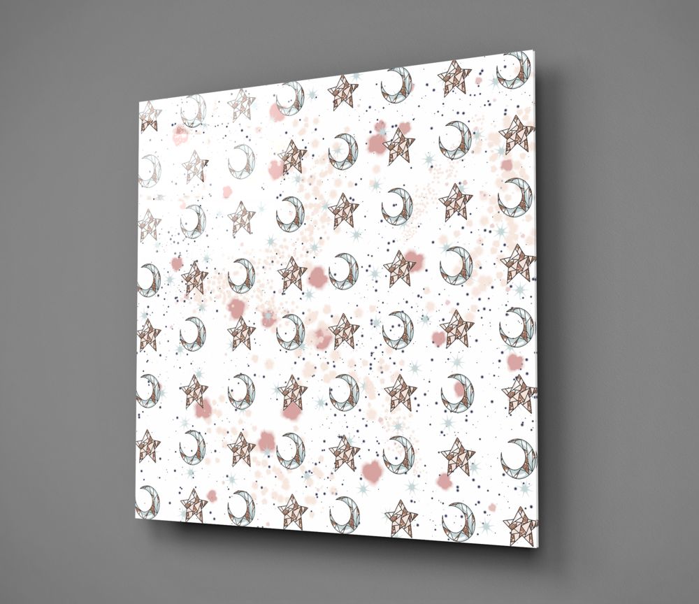 Moon Star Pattern Glass Wall Art.