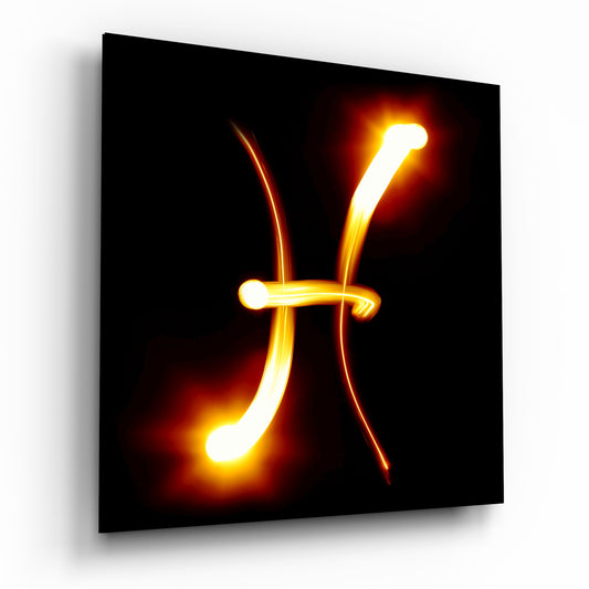 Horoscopes - Pisces Glass Wall Art.
