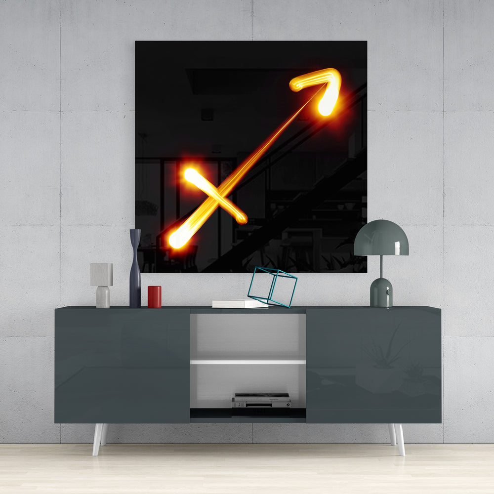 Horoscopes - Sagittarius Glass Wall Art.