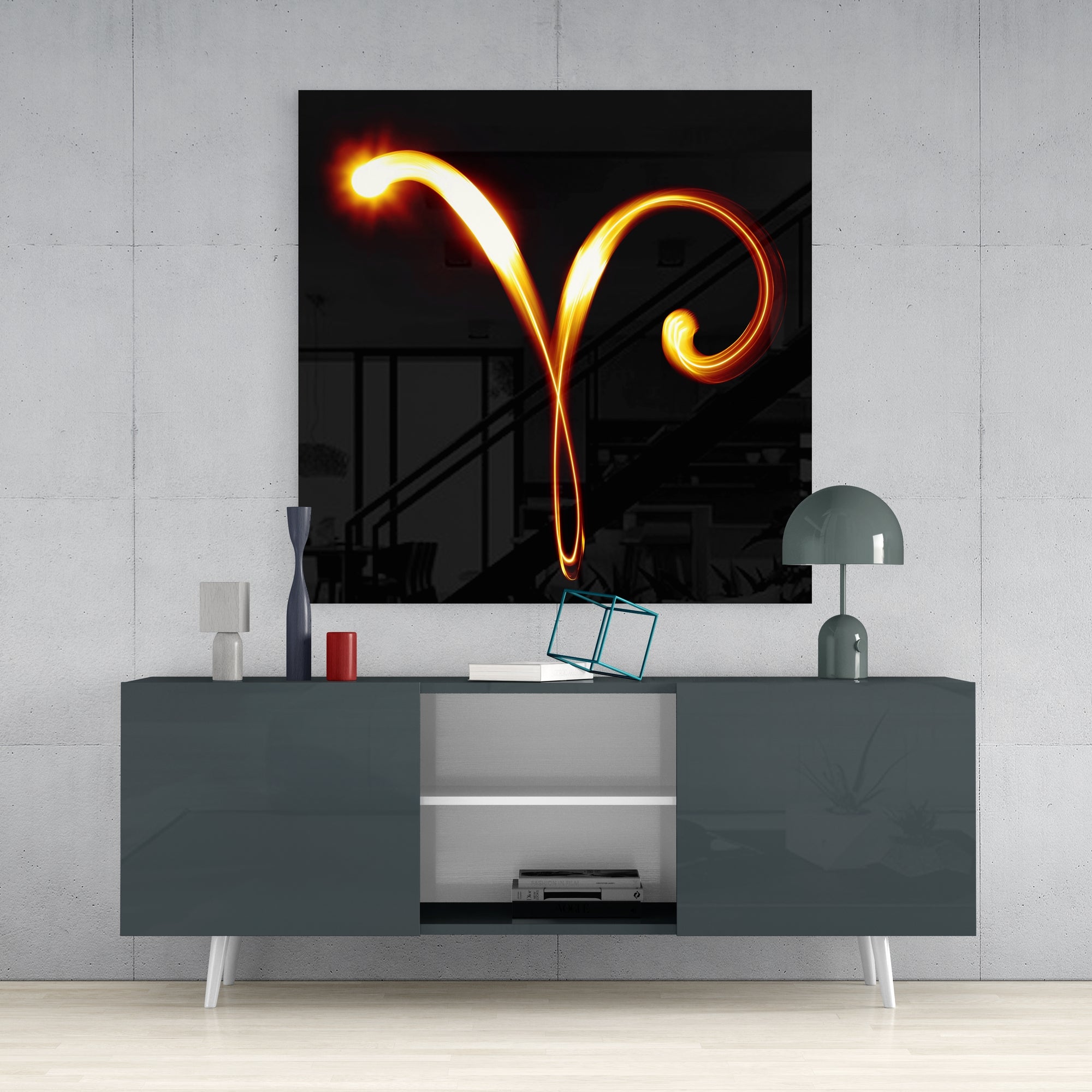 Horoscopes - Aries Glass Wall Art.