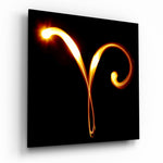 Horoscopes - Aries Glass Wall Art.