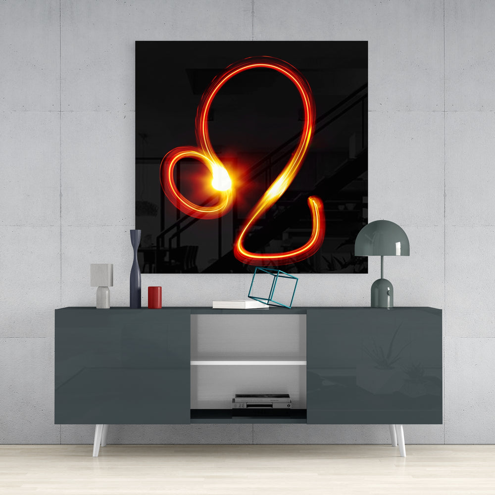 Horoscopes - Leo Glass Wall Art.