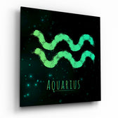 Horoscopes - Aquarius Glass Wall Art.