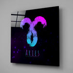 Horoscopes - Aries Glass Wall Art.