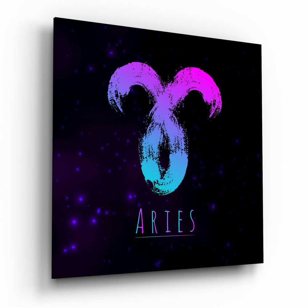 Horoscopes - Aries Glass Wall Art.