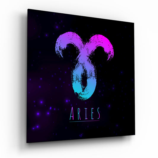 Horoscopes - Aries Glass Wall Art.