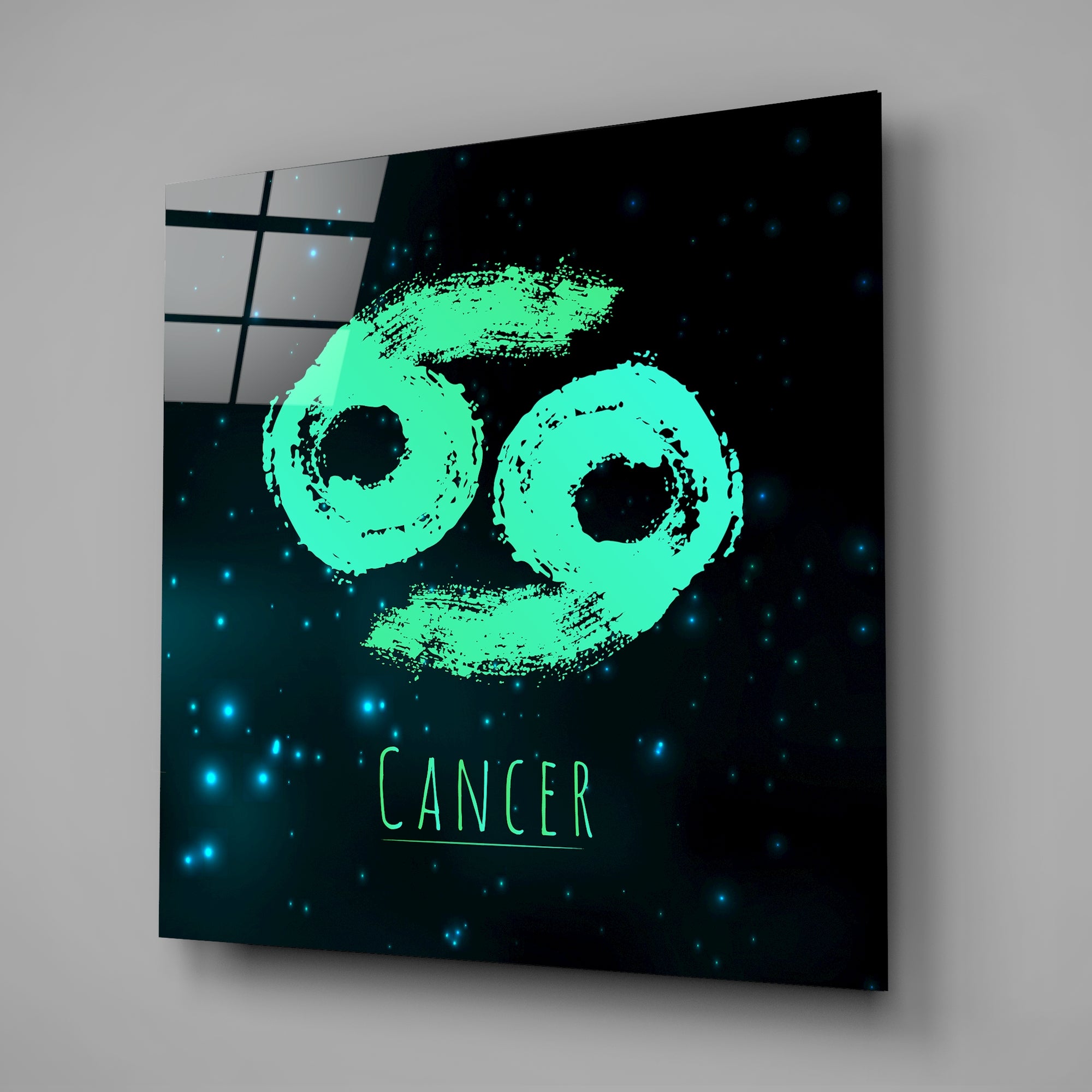 Horoscopes - Cancer Glass Wall Art.