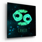 Horoscopes - Cancer Glass Wall Art.