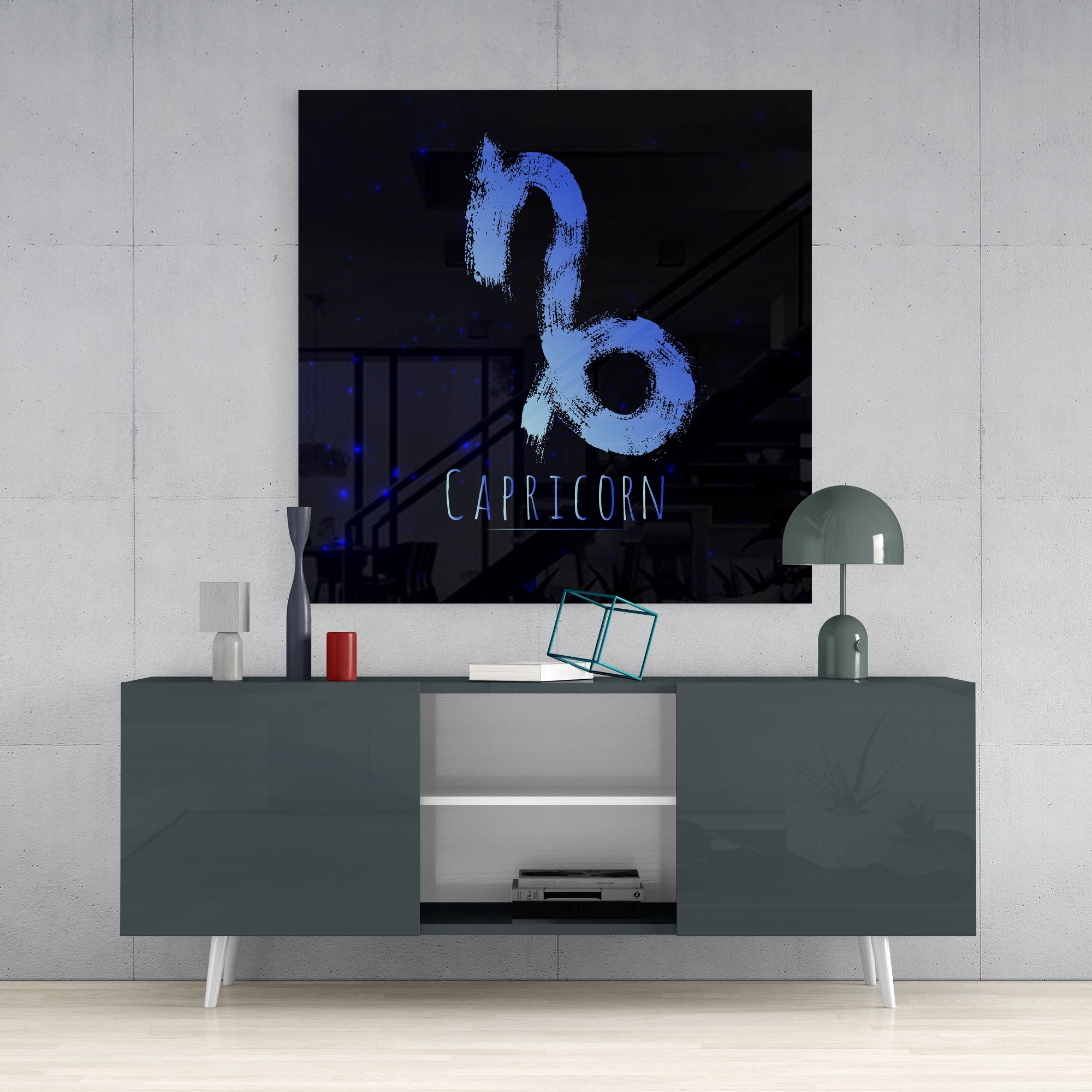 Horoscopes - Capricorn Glass Wall Art.