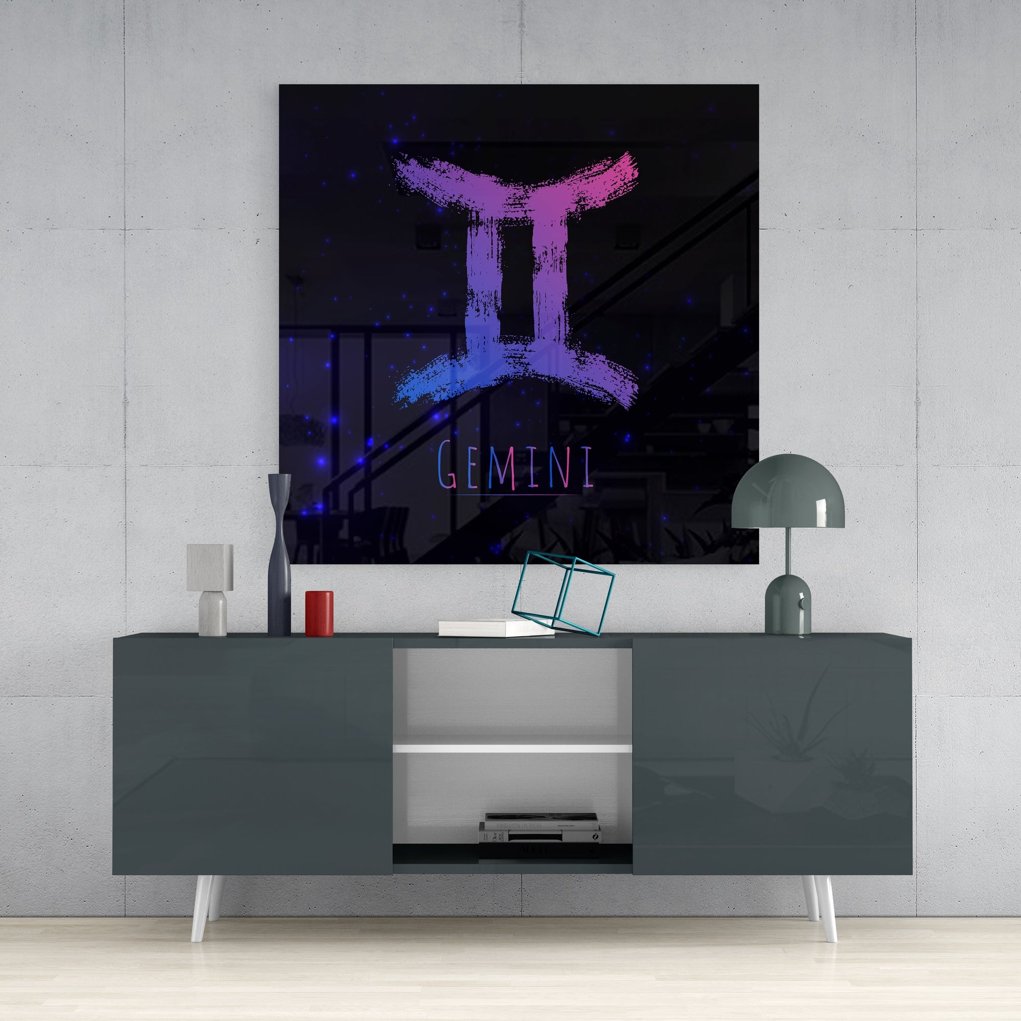 Horoscopes - Gemini Glass Wall Art.
