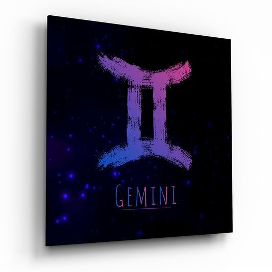 Horoscopes - Gemini Glass Wall Art.