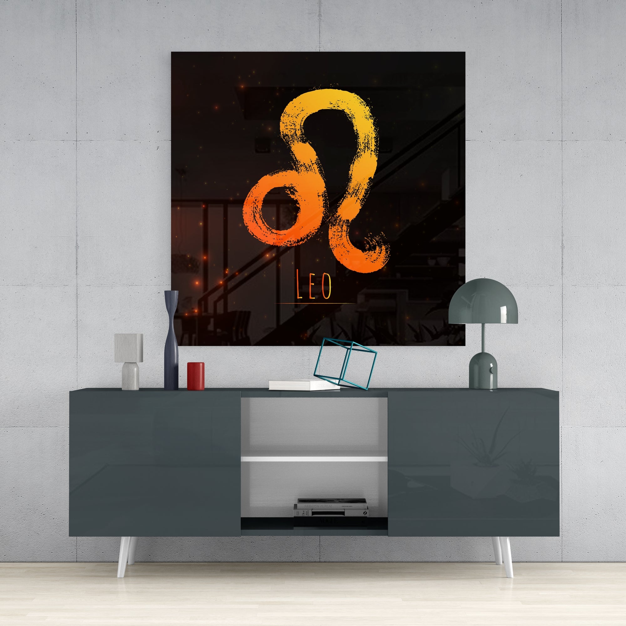 Horoscopes - Leo Glass Wall Art.