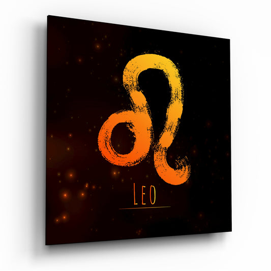 Horoscopes - Leo Glass Wall Art.