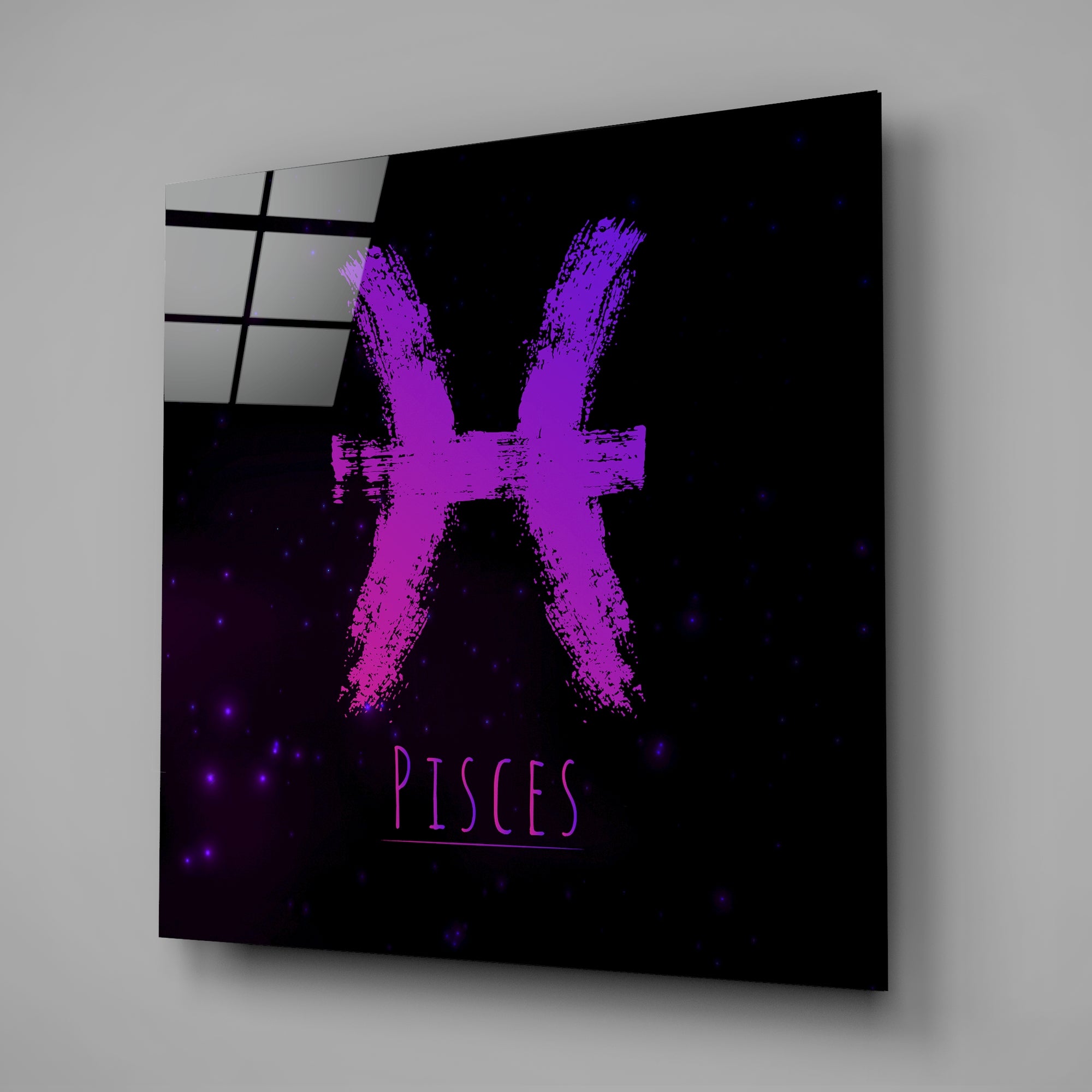 Horoscopes - Pisces Glass Wall Art.