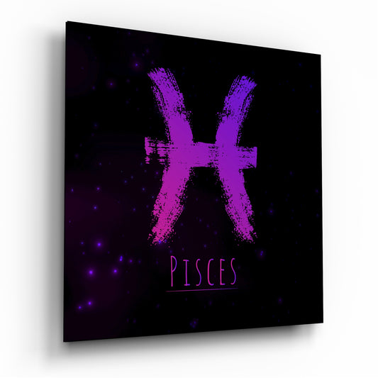 Horoscopes - Pisces Glass Wall Art.