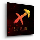 Horoscopes - Sagittarius Glass Wall Art.