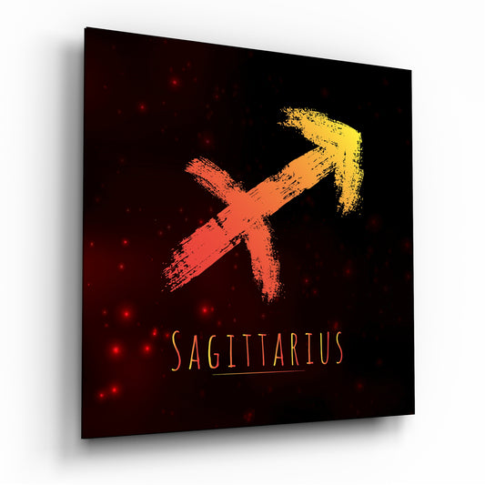 Horoscopes - Sagittarius Glass Wall Art.