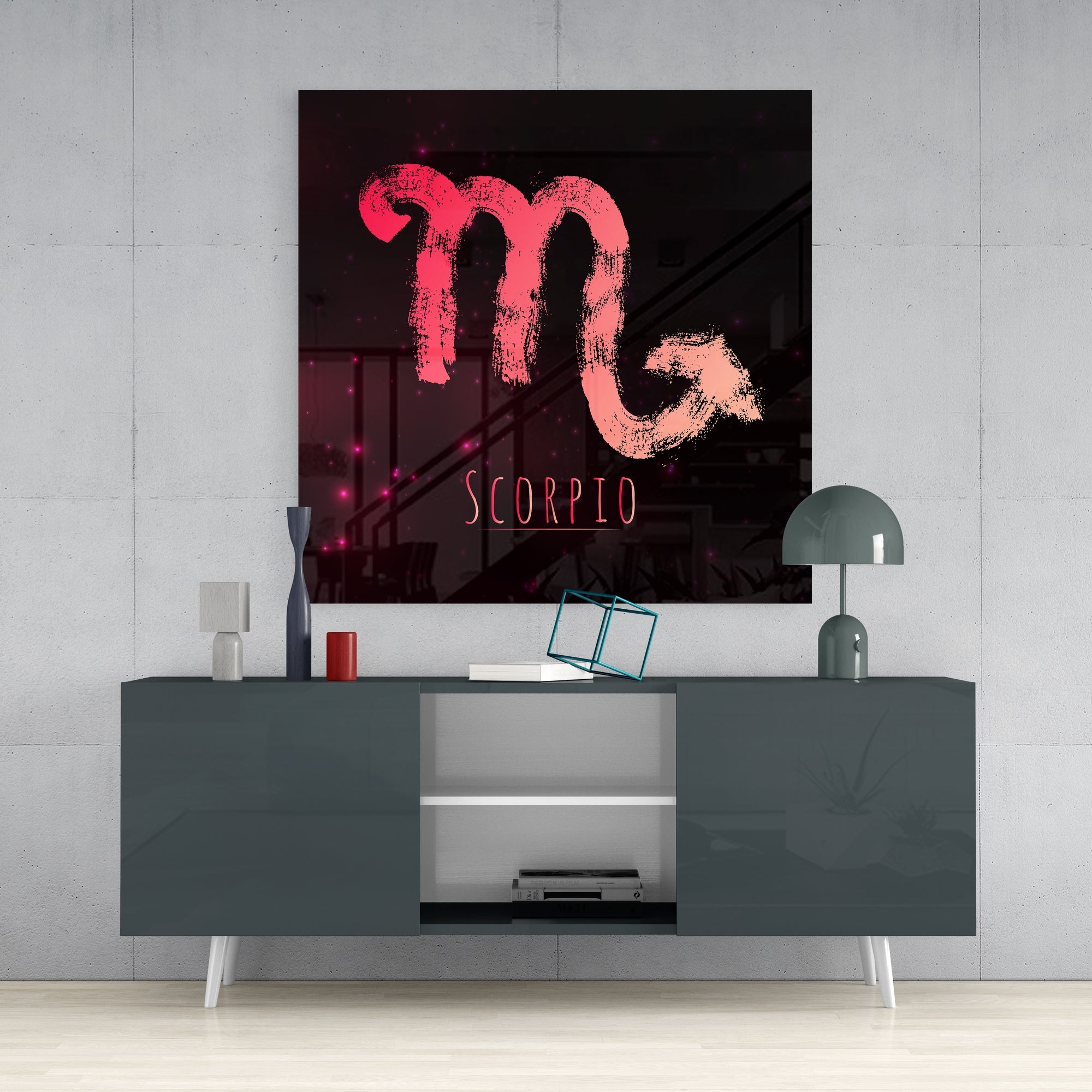 Horoscopes - Scorpio Glass Wall Art.