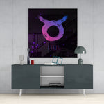 Horoscopes - Taurus Glass Wall Art.